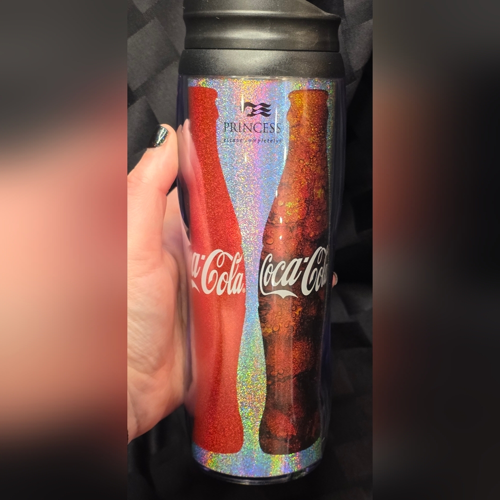 Princess Cruises & Coca-Cola Insulated Cold Or Hot Travel Tumbler 16 Oz. Sparkle
